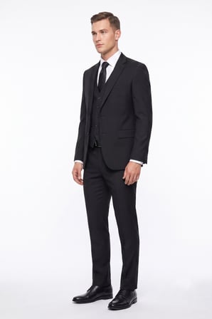 Erkek Takım Elbise Çift Yırtmaç Yelekli Silim Fit 6 Drop BGL-ST05666
