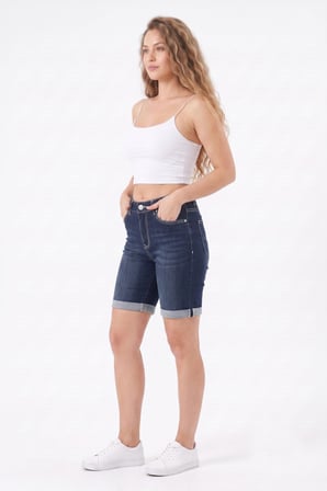 Kadın Jean Şort Yüksek Bel BGL-0997