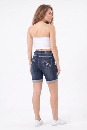 Kadın Jean Şort Yüksek Bel BGL-0997
