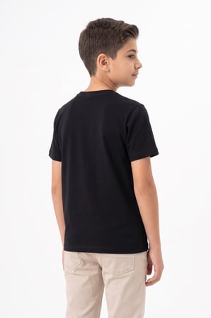 Erkek Siyah Sıfır Yaka Penye Tişört 5-8 BGL-ST05693
