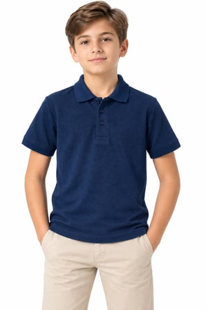 Erkek Lacivert Polo Yaka Tişört 14-17 BGL-ST05696