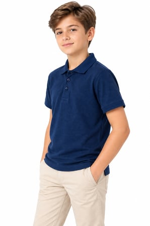 Erkek Lacivert Polo Yaka Tişört 14-17 BGL-ST05696
