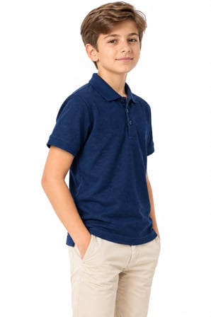 Erkek Lacivert Polo Yaka Tişört 14-17 BGL-ST05696