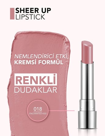 Flormar Nemlendirici Parlak Ruj- Sheer up Lipstick- 018 Enchanted Kiss- 8682536097864