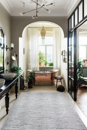 Enti Terrace 8202 Gri Iskandinav Halı Yıkanabilir Kesme Yolluk Koridor Kaymaz Çocuk Odası