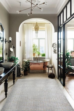 Enti Terrace 8205 Gri Iskandinav Halı Yıkanabilir Kesme Yolluk Koridor Kaymaz Çocuk Odası