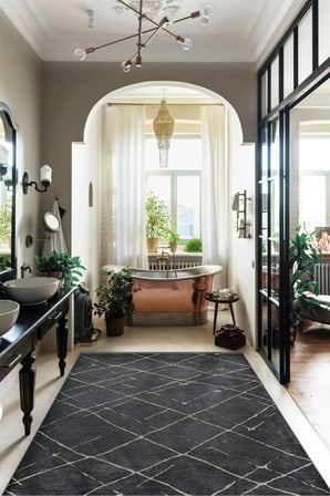 Enti Terrace 8209 Antrasit Iskandinav Halı Yıkanabilir Kesme Yolluk Koridor Kaymaz Çocuk Odası