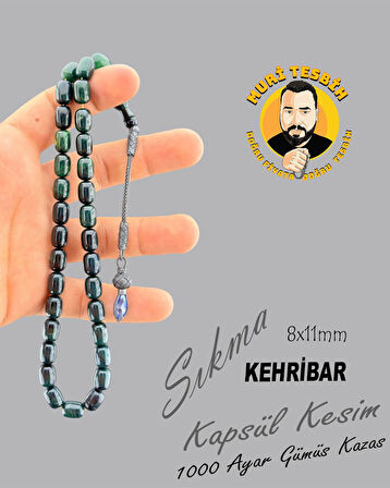 1000 AYAR GÜMÜŞ KAZAS SIKMA KEHRİBAR KAPSÜL KESİM 8X11