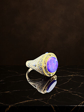 İSLAM USTA OPAL GÜMÜŞ YÜZÜK