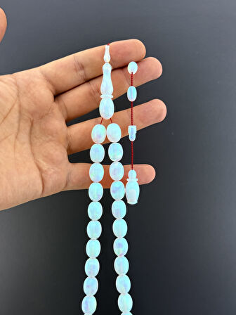 EYÜP SABRİ KESKİNKAYA OPAL TESBİH BADEM KESİM 10,5X15,75mm