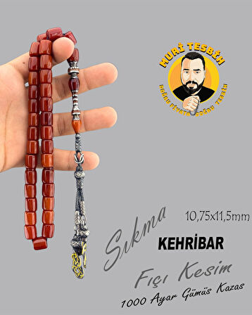 1000 AYAR GÜMÜŞ KAZAS NAKKAŞ İMAME SIKMA KEHRİBAR FIÇI KESİM 10,75X11,50