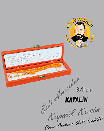 ÖMER BOZKURT ISTAKA OBJE ESKİ AMERİKAN KATALİN KAPSÜL KESİM 8X11mm