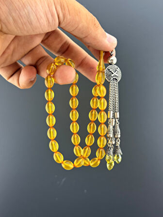 14,6 GR 925 AYAR GÜMÜŞ PÜSKÜL ATEŞ KEHRİBAR BEYZİ KESİM 7,75X11,25