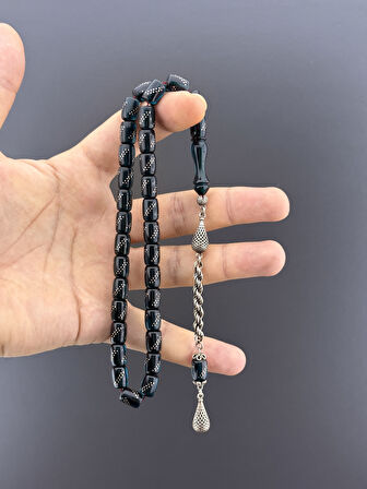 1000 AYAR İŞLEMELİ KAMİL PUĞ  ATEŞ KEHRİBAR 925 AYAR PÜSKÜL KAPSÜL KESİM 7,5X10,75mm
