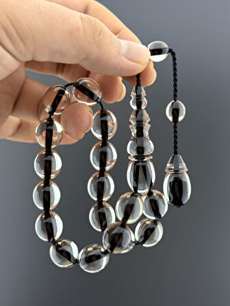 ATEŞ KEHRİBAR TESBİH MASKOT BEYZİ KESİM 14X16,25mm