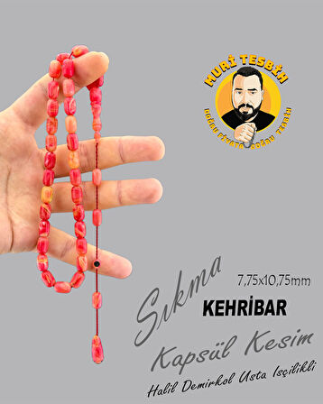 HALİL DEMİRKOL SIKMA KEHRİBAR KAPSÜL KESİM 7,75X10,75mm