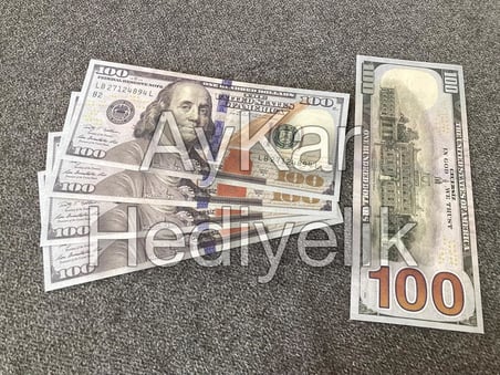 100 adet 100 dolar geçersiz yazılı düğün doları