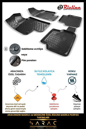 Rizline Renault Clio 5 2023 Model 3D Havuzlu Paspas
