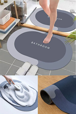 Sihirli Su Emici Kaydırmaz Banyo Paspası Ayak Matı Kaymaz Tabanlı Abdest Paspası 3,5 Mm