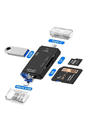 Kart Okuyucu Type-c Micro Usb Otg SD Kart/Micro Sd Kart Çok Fonksiyonlu Çevirici