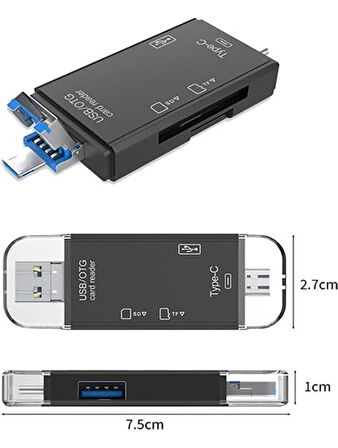 Kart Okuyucu Type-c Micro Usb Otg SD Kart/Micro Sd Kart Çok Fonksiyonlu Çevirici