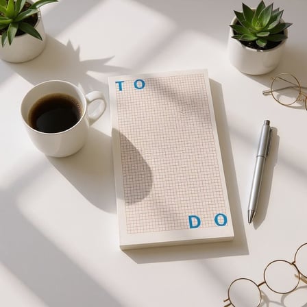 Masaüstü Planlayıcı | Kopar-At Kareli Not Kağıdı Not Defteri | 150 Yaprak, 90 gr Ivory Kağıt | Uzun Form Planlayıcı – 226x118 mm (To Do)