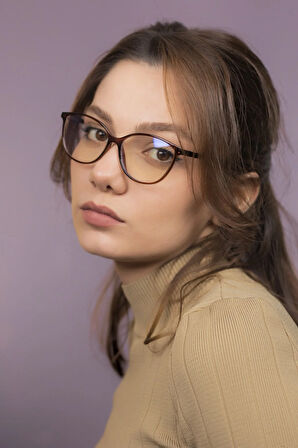 Lagertha Cateye Kahve Mavi Işık Koruyucu Ekran Gözlüğü