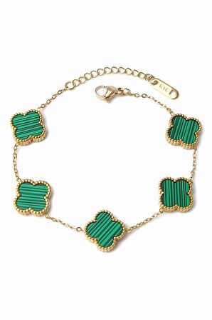 Çelik Sedefli Yonca Bileklik Van Cleef Model 