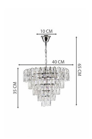 Modern Gümüş Katlı Kristal Şelale Modeli 4 Modlu Şık Salon Led Sarkıt