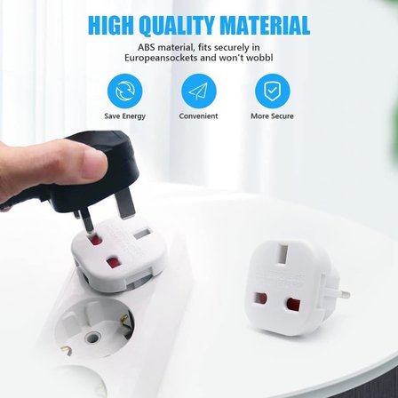 Kyrotech İngiltere’den AB’ye Seyahat Adaptörü, UK G Tip 3 Pin’den Avrupa E/F Tipi 2 Pin Priz Dönüştürücü, Güvenlik Kilitli, 240V 10A, 16A, Fransa, Almanya, Hollanda, Polonya, İsveç Uyumlu