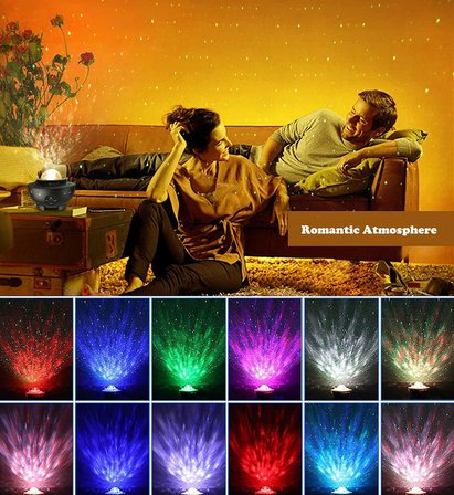 Yıldızlı gökyüzü projektörü LED Galaxy Light, yıldızlı projektör ışığı, bulutlar ve yıldızlar, Bluetooth hoparlör fonksiyonu, yıldız projektör, sevgililer günü için gece lambası (mor)