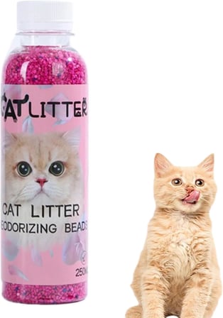 Kedi Kumu Koku Giderici Granül Parfüm - Uzun Süreli Ferahlık Sunan Kedi Kumu Kokusu Giderici, Etkili Koku Nötrleştirici 250 Ml (Gül)
