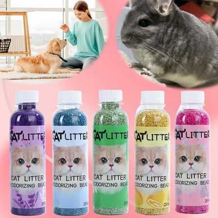 Kedi Kumu Koku Giderici Granül Parfüm - Uzun Süreli Ferahlık Sunan Kedi Kumu Kokusu Giderici, Etkili Koku Nötrleştirici 250 Ml (Gül)