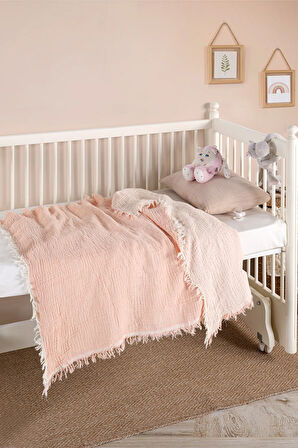 HAPPY BABY  %100 Pamuk Organik 4 Katlı Çok Amaçlı Müslin Bebek Örtüsü | Bebek Battaniyesi |