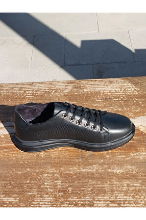 Erkek Sportif Mevsimlik Kundura Hakiki Deri Kauççuk Taban Ortobetik ve Bağcıklı