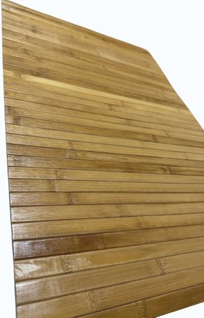 Bambu Banyo Matı, Kaydırmaz TPE Tabanlı, Suya Dayanıklı, Rulo Yapılabilir, 45x68 cm, Banyo ve Mutfak için