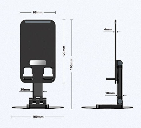 Himarry Katlanabilir Telefon Tutucu Stand Yuvarlak Tabanlı