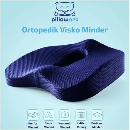 Visco Ortopedik Oturma Simidi Koltuk Minderi Visko Kuyruk Sokumu Yastığ