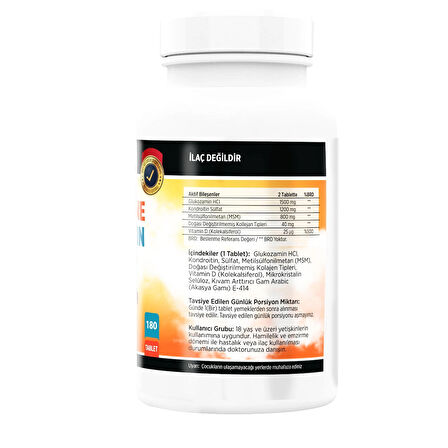  Kollajen Glucosamine  Chondroitin Msm 180 Tablet