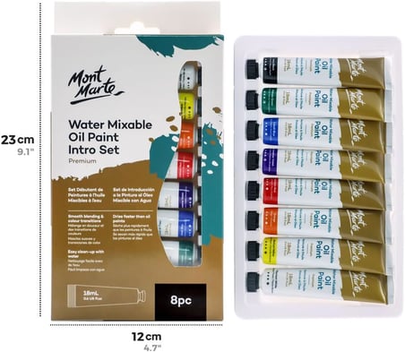 MM Premium Suyla Karıştırılabilir Yağlı Boya Seti 8x 18ml