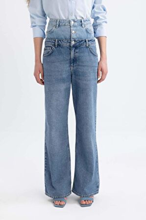 DeFacto Afra x DeFacto 90's Wide Leg Yüksek Bel Uzun Jean Pantolon C5718AX24SPNM28
