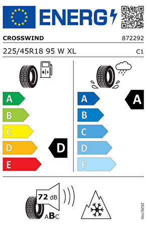 CROSSWIND 225/45R18 95W XL GRIP PEAK WINTER 2025 KIŞ LASTİĞİ