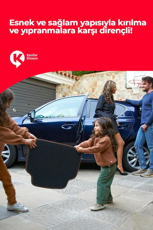 Nissan X-Trail T32 2013-2021 Uyumlu 3D Özel Kesim Koku Yapmaz Su Geçirmez Havuzlu EVA Oto Paspas - Siyah