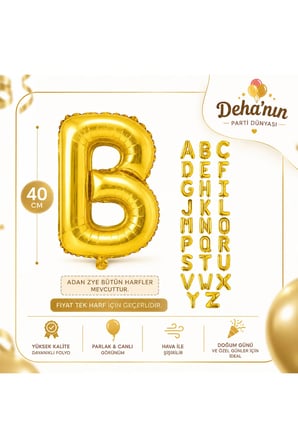 Dehaparty Gold Harf Folyo Balon 40cm