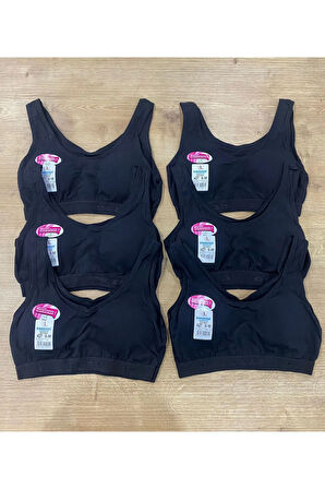 Kız Çocuk Kalın Askılı Pedli Büstiyer / 3 Adet