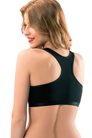 Geniş Askılı Kadın Sporcu Büstiyer Rambo Penye Yarım Atlet