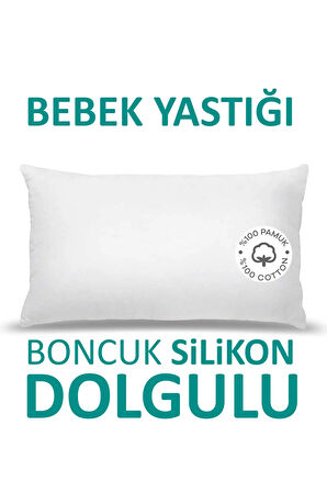 Antialerjik Bebek Yastığı Boncuk Silikon Yastık 35x45 Cm 225 gram %100 Pamuklu Kılıf