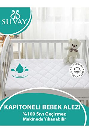 Kapitoneli Bebek Çocuk Yatak Alezi Kapitone Fitted Su Sıvı Geçirmez Yatak Koruyucu Çarşaf Alez