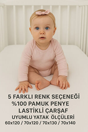 Mavi Bebek Lastikli Çarşaf %100 Pamuklu Penye Park Yatak | 60x120 | 70x110 | 70x120 | 70x130 | 70x140