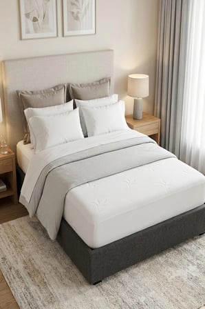 Bambu Desen Sıvı Geçirmez Alez 160x200 Çift Kişilik - Fitted Yatak Koruyucu Premium